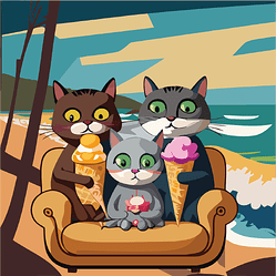 ThreeCatswithIceCream