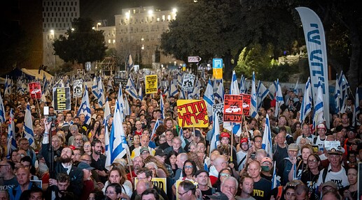 Thousands-attend-an-antigovernment-protest-outside-the-Knesset-in-Jerusalem-on-March-31-2024